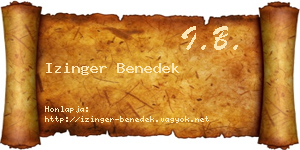 Izinger Benedek névjegykártya