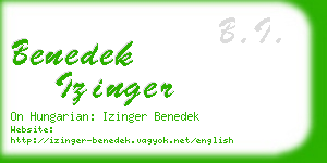 benedek izinger business card